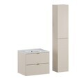 Set mobilier baie Dalia Cashmere Lava 60 cm WH HC, dulap inalt si masca lavoar, Comad, PAL, casmir