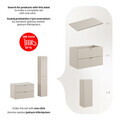 Set mobilier baie Dalia Cashmere 80 cm HC, dulap inalt si masca lavoar, Comad, PAL, casmir