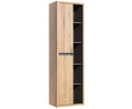 Set mobilier baie Devon 100 cm, dulap inalt, masca cu lavoar si cabinet cu oglinda, Comad, PAL, stejar/negru