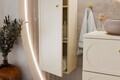 Set mobilier baie Donna Sand 60 cm, dulap inalt si masca lavoar, Comad, MDF/PAL, bej nisip