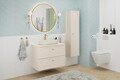 Set mobilier baie Donna Sand 80 cm, dulap inalt si masca lavoar, Comad, MDF/PAL, bej nisip
