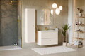 Set mobilier baie Donna Sand 80 cm, dulap inalt si masca lavoar, Comad, MDF/PAL, bej nisip