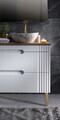 Set mobilier baie Fiji White 60 cm, dulap inalt, masca cu lavoar si oglinda, Comad, MDF/PAL, alb
