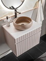 Set mobilier baie Iconic Cashmere 100 cm, dulap inalt, masca cu lavoar si oglinda, Comad, MDF/PAL, casmir