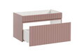 Set mobilier baie Iconic Rose Lili 80 cm, dulap inalt, masca cu lavoar si oglinda, Comad, MDF/PAL, roz