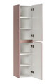 Set mobilier baie Iconic Rose 80 cm, dulap inalt, masca cu lavoar si oglinda, Comad, MDF/PAL, roz