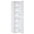 Set mobilier baie Iconic White 60 cm, dulap inalt, masca cu lavoar si oglinda cu lampa, Comad, MDF/PAL, alb