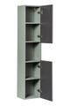 Set mobilier baie Line Reed Green 120 cm, dulap inalt si masca dubla cu lavoar, Comad, MDF/PAL, verde