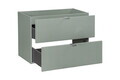 Set mobilier baie Line Reed Green 80 cm, dulap inalt si masca cu lavoar, Comad, MDF/PAL, verde