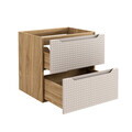 Set mobilier baie Luxor Beige 90 cm, dulap inalt si masca cu lavoar, Comad, MDF/PAL, bej