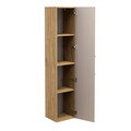 Set mobilier baie Luxor Beige 90 cm, dulap inalt si masca cu lavoar, Comad, MDF/PAL, bej