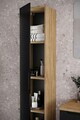 Set mobilier baie Luxor Black 90 cm, dulap inalt si masca cu lavoar, Comad, MDF/PAL, stejar/negru