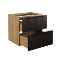 Set mobilier baie Luxor Black 90 cm, dulap inalt si masca cu lavoar, Comad, MDF/PAL, stejar/negru
