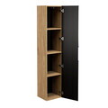 Set mobilier baie Luxor Black 90 cm, dulap inalt si masca cu lavoar, Comad, MDF/PAL, stejar/negru