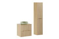 Set mobilier baie Nordic Cremona River 60 cm, dulap inalt si masca cu lavoar, Comad, MDF/PAL, stejar