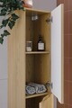 Set mobilier baie Nordic Cremona River 60 cm, dulap inalt si masca cu lavoar, Comad, MDF/PAL, stejar