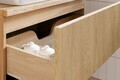 Set mobilier baie Nordic Cremona 80 cm, dulap inalt si masca lavoar, Comad, MDF/PAL, stejar