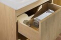 Set mobilier baie Nordic Cremona 80 cm, dulap inalt si masca lavoar, Comad, MDF/PAL, stejar