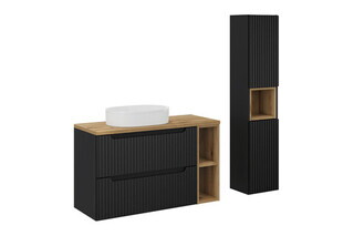 Negru;Stejar, Nova Black 100 cm