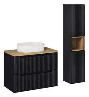 Negru;Stejar, Nova Black 80 cm