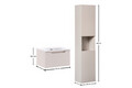 Set mobilier baie Nova Cashmere 50 cm HC, dulap suspendat si masca cu lavoar, Comad, MDF/PAL, casmir
