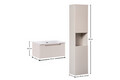 Set mobilier baie Nova Cashmere Sky HC 60 cm, dulap inalt si masca cu lavoar, Comad, MDF/PAL, casmir