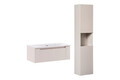 Set mobilier baie Nova Cashmere Sky 80 cm, dulap inalt si masca cu lavoar, Comad, MDF/PAL, casmir