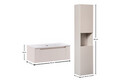 Set mobilier baie Nova Cashmere Sky 80 cm, dulap inalt si masca cu lavoar, Comad, MDF/PAL, casmir