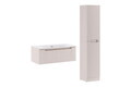 Set mobilier baie Nova Cashmere 80 cm, dulap inalt si masca cu lavoar, Comad, MDF/PAL, casmir