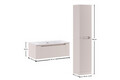 Set mobilier baie Nova Cashmere 80 cm, dulap inalt si masca cu lavoar, Comad, MDF/PAL, casmir