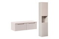 Set mobilier baie Nova Cashmere 100 cm HC, dulap inalt si masca dubla lavoar, Comad, MDF/PAL, casmir
