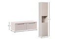 Set mobilier baie Nova Cashmere 100 cm HC, dulap inalt si masca dubla lavoar, Comad, MDF/PAL, casmir