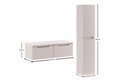 Set mobilier baie Nova Cashmere 100 cm, dulap inalt si masca dubla lavoar, Comad, MDF/PAL, casmir
