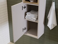 Set mobilier baie Nova Cashmere Beyond 140 cm, dulap inalt si masca dubla cu lavoar, Comad, MDF/PAL, casmir