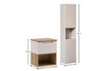 Set mobilier baie Nova Cashmere 50 cm, dulap inalt si masca lavoar, Comad, MDF/PAL, casmir