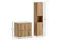 Set mobilier baie Nova Coast Evoke Sky 60 cm, dulap inalt si masca cu lavoar, Comad, MDF/PAL, stejar