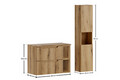 Set mobilier baie Nova Coast Evoke Oak 80 cm, dulap inalt si masca lavoar, Comad, MDF/PAL, stejar