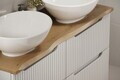 Set mobilier baie Nova Coast Evoke Oak 80 cm, dulap inalt si masca lavoar, Comad, MDF/PAL, stejar