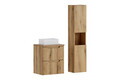 Set mobilier baie Nova Coast Evoke Gaja 50 cm, dulap inalt si masca cu lavoar, Comad, MDF/PAL, stejar