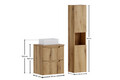 Set mobilier baie Nova Coast Evoke Gaja 50 cm, dulap inalt si masca cu lavoar, Comad, MDF/PAL, stejar