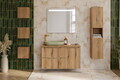 Set mobilier baie Nova Coast Evoke Gaja 50 cm, dulap inalt si masca cu lavoar, Comad, MDF/PAL, stejar