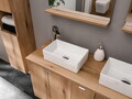 Set mobilier baie Nova Coast Evoke Gaja 50 cm, dulap inalt si masca cu lavoar, Comad, MDF/PAL, stejar