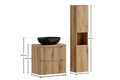 Set mobilier baie Nova Coast Evoke Mona 60 cm, dulap inalt si masca cu lavoar, Comad, MDF/PAL, stejar