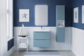 Set mobilier baie Nova Denim Sky 60 cm, dulap inalt si masca cu lavoar, Comad, MDF/PAL, albastru denim