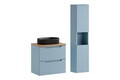 Set mobilier baie Nova Denim Beyond 100 cm, dulap inalt si masca cu lavoar, Comad, MDF/PAL, albastru denim