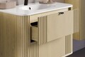 Set mobilier baie, Ovalia Cremona 100 cm, dulap inalt si masca cu lavoar, Comad, MDF/PAL, stejar