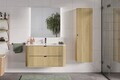 Set mobilier baie, Ovalia Cremona 100 cm, dulap inalt si masca cu lavoar, Comad, MDF/PAL, stejar