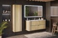 Set mobilier baie, Ovalia Cremona 120 cm, dulap inalt si masca cu lavoar, Comad, MDF/PAL, stejar
