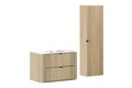 Set mobilier baie, Ovalia Cremona 80 cm, dulap inalt si masca cu lavoar, Comad, MDF/PAL, stejar