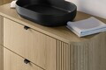 Set mobilier baie, Ovalia Cremona 120 cm, dulap inalt si masca lavoar, Comad, MDF/PAL, stejar